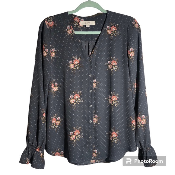Ann Taylor Loft Women’s floral peasant top size S - Picture 1 of 2